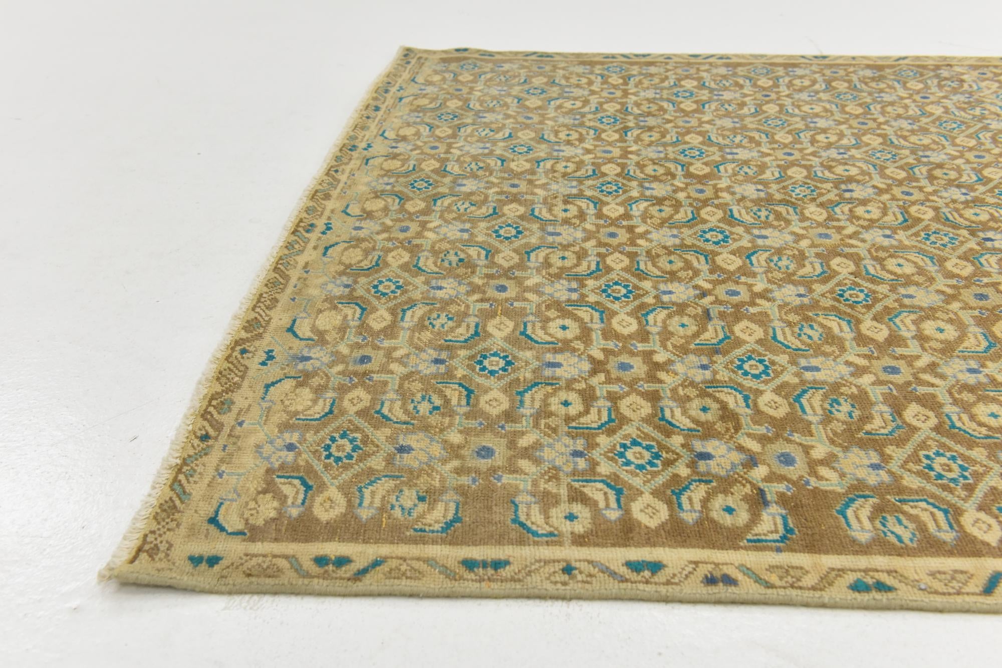 4' 9 x 9' 3 Hand Knotted Ultra Vintage Persian Wool Runner Rug