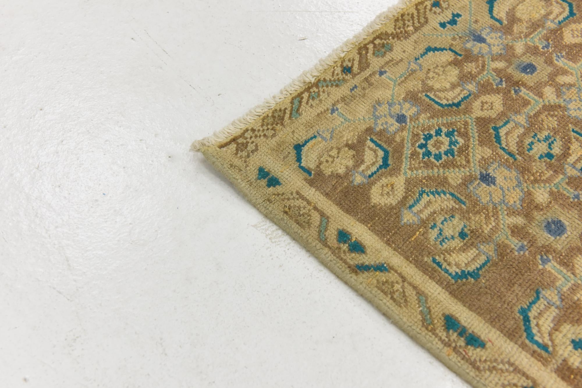 4' 9 x 9' 3 Hand Knotted Ultra Vintage Persian Wool Runner Rug