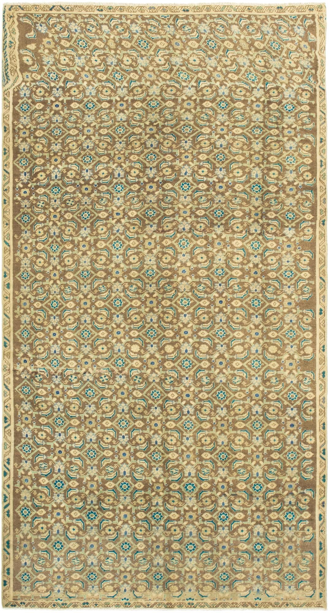 4' 9 x 9' 3 Hand Knotted Ultra Vintage Persian Wool Runner Rug
