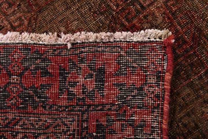 2' 4 x 4' 9 Hand Knotted Ultra Vintage Persian Wool Runner Rug