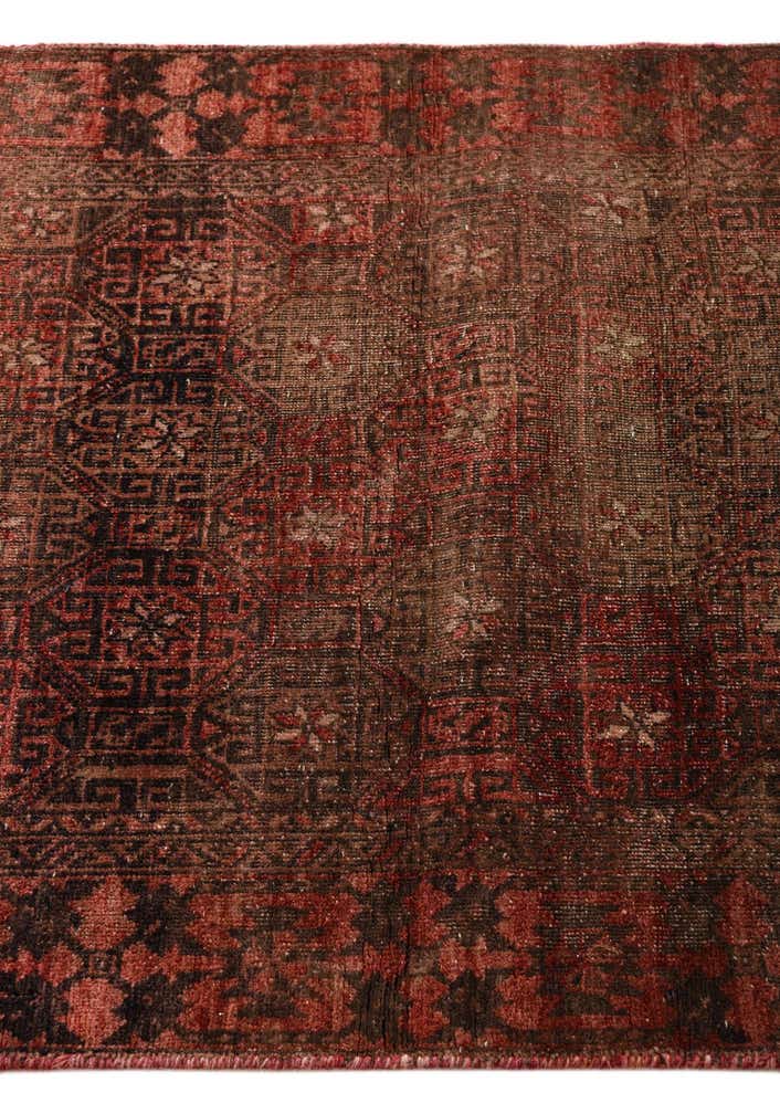 2' 4 x 4' 9 Hand Knotted Ultra Vintage Persian Wool Runner Rug