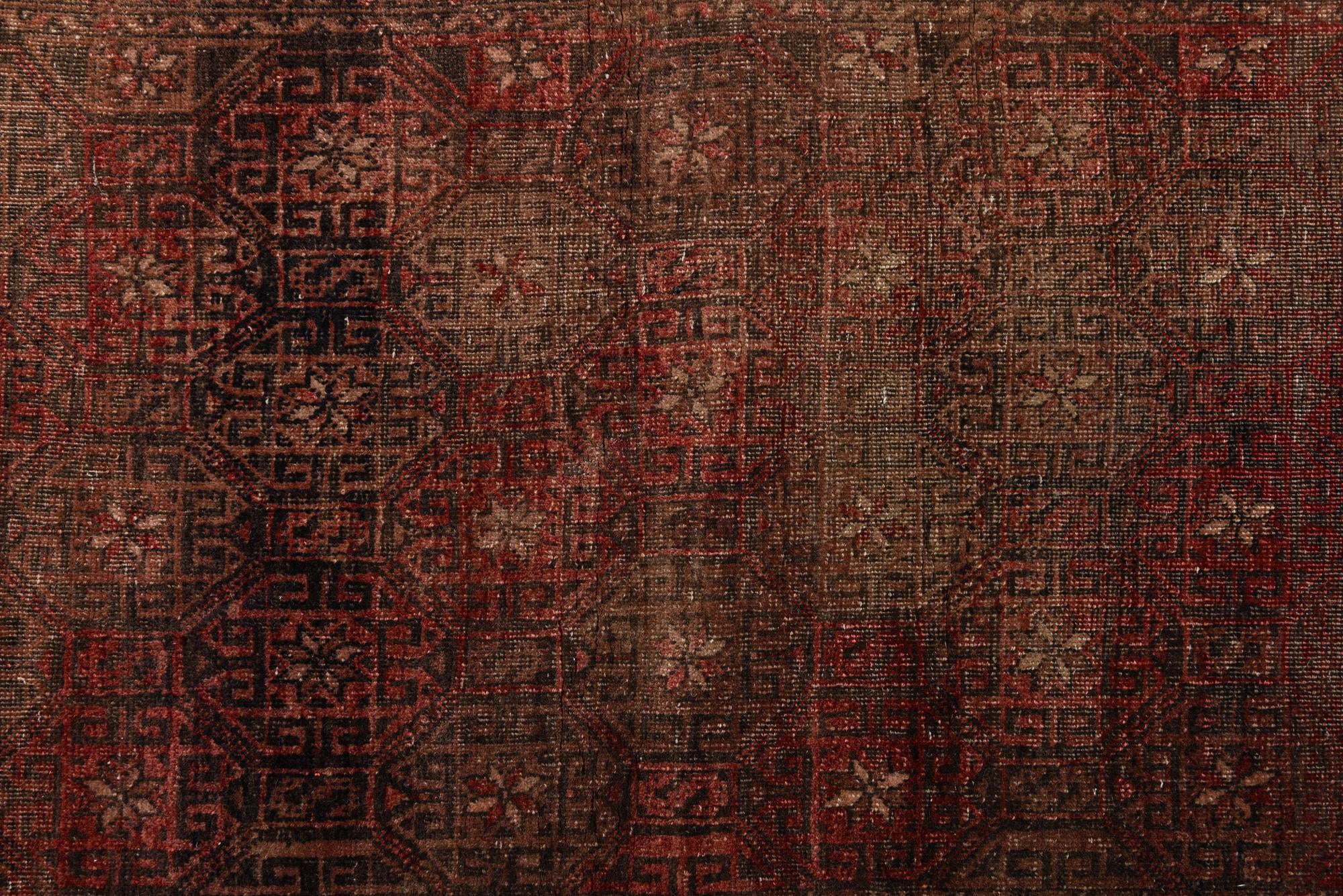 2' 4 x 4' 9 Hand Knotted Ultra Vintage Persian Wool Runner Rug