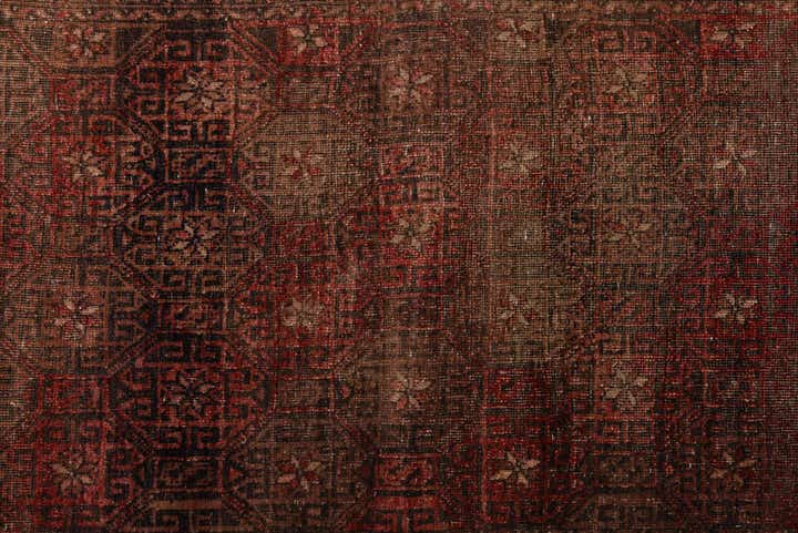 2' 4 x 4' 9 Hand Knotted Ultra Vintage Persian Wool Runner Rug