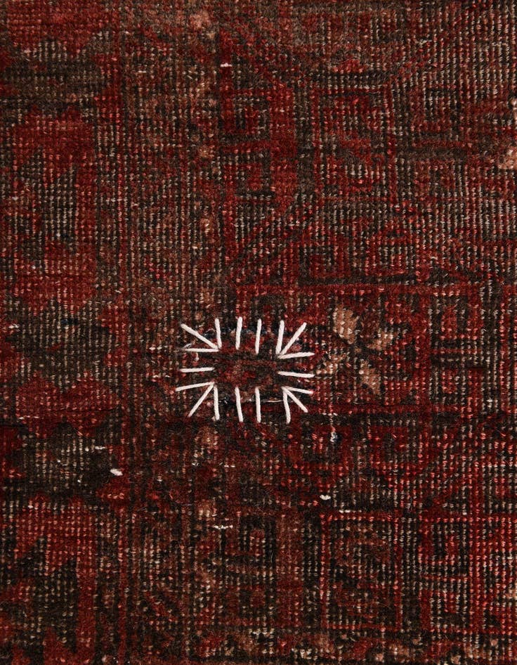 Detail image of 2' 4 x 4' 9  Hand Knotted Ultra Vintage Persian Wool Runner Rug