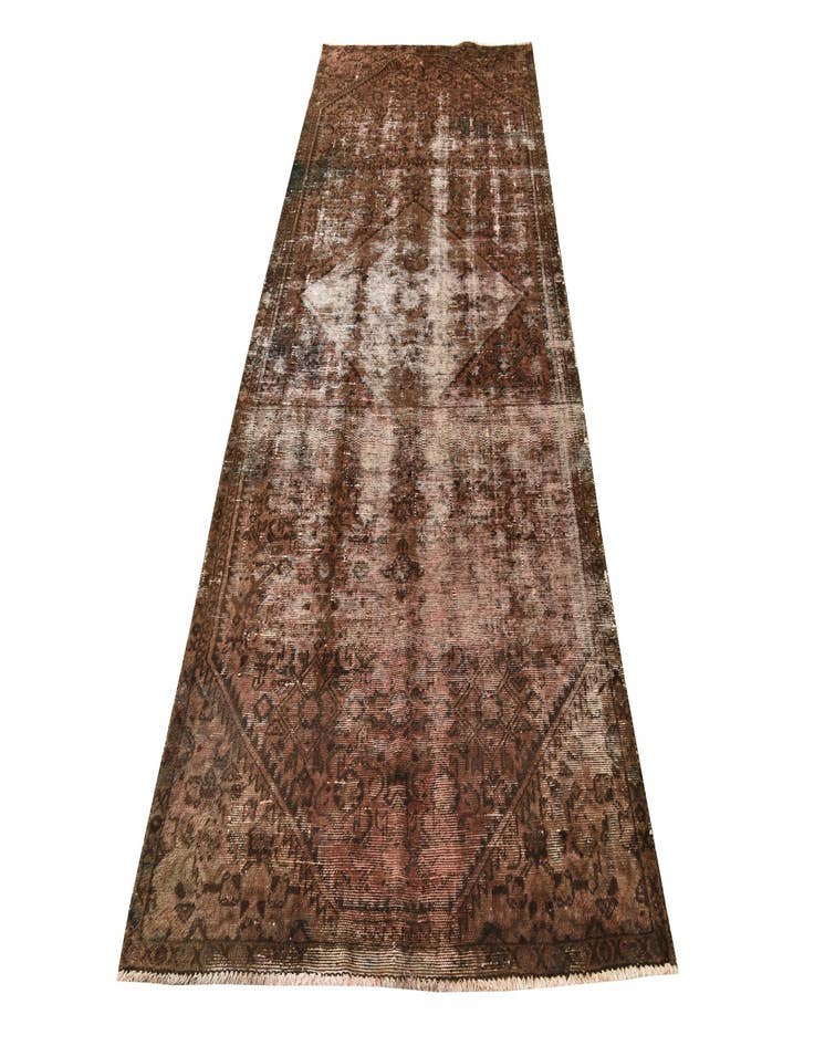 Detail image of 4' x 9' 8  Hand Knotted Ultra Vintage Persian Wool Runner Rug