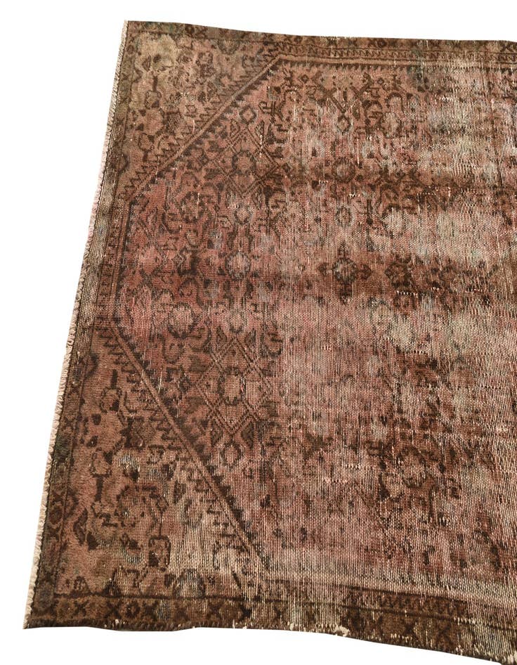 Detail image of 4' x 9' 8  Hand Knotted Ultra Vintage Persian Wool Runner Rug