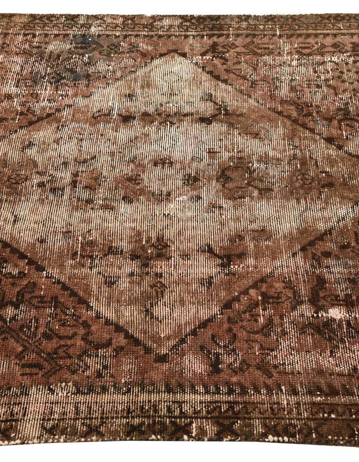 Detail image of 4' x 9' 8  Hand Knotted Ultra Vintage Persian Wool Runner Rug