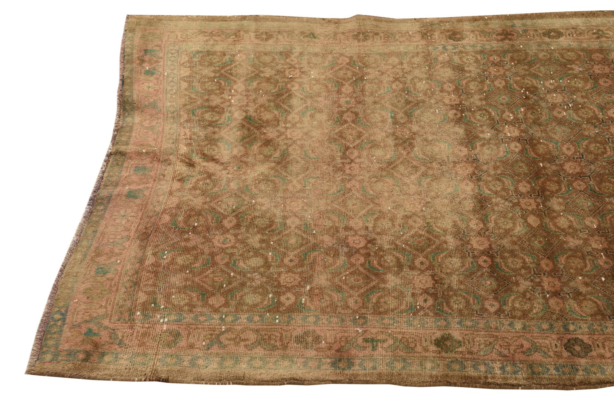 3' 6 x 9' 5 Hand Knotted Ultra Vintage Persian Wool Runner Rug