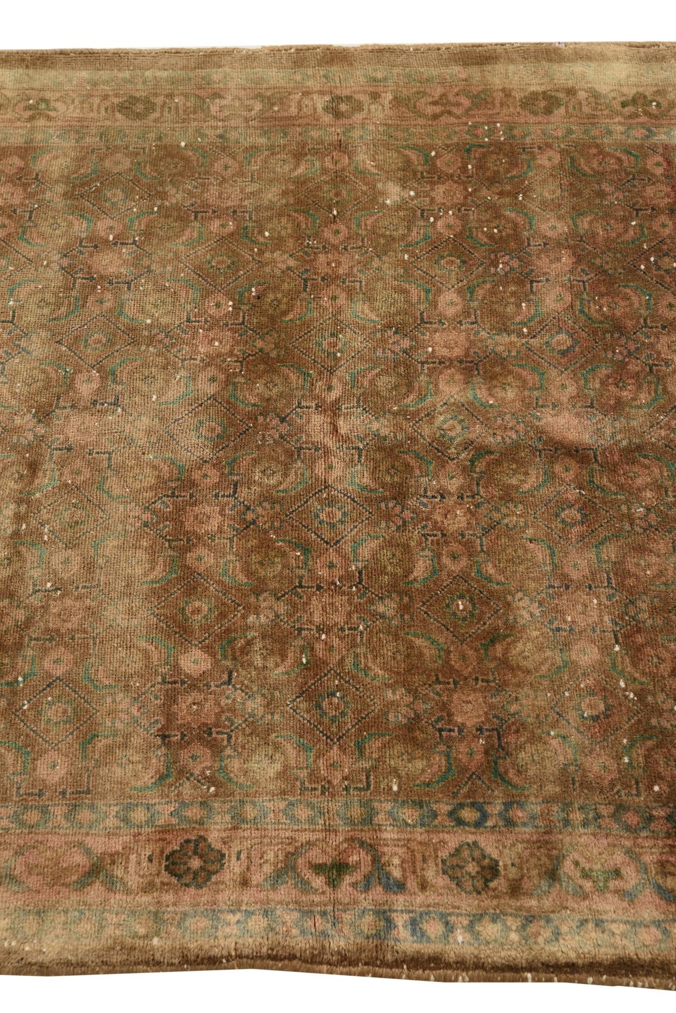 3' 6 x 9' 5 Hand Knotted Ultra Vintage Persian Wool Runner Rug