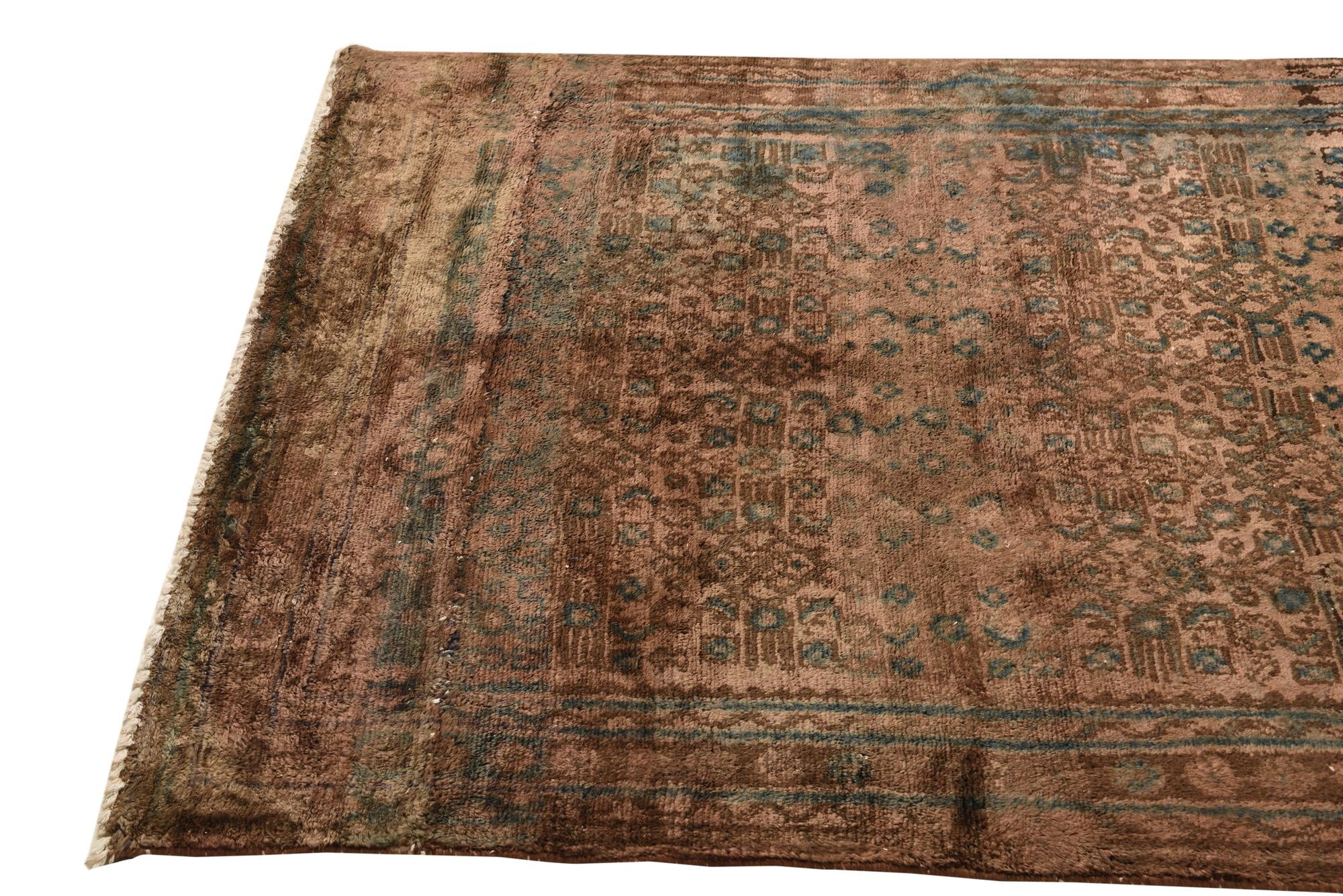 4' x 9' 3 Hand Knotted Ultra Vintage Persian Wool Runner Rug