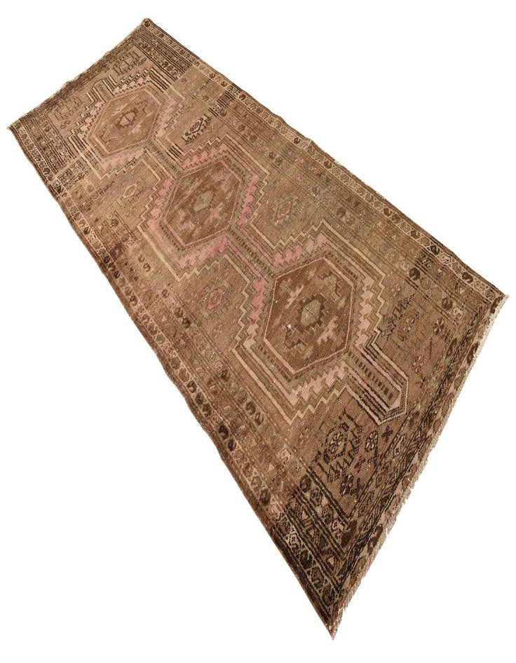 Detail image of 3' 7 x 9'  Hand Knotted Ultra Vintage Persian Wool Runner Rug