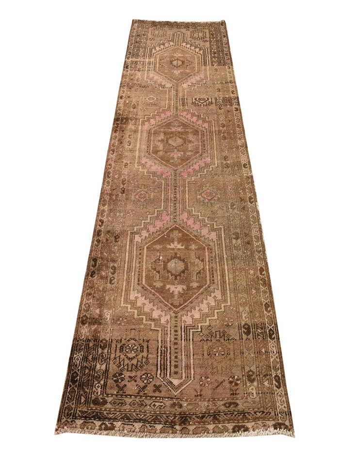 Detail image of 3' 7 x 9'  Hand Knotted Ultra Vintage Persian Wool Runner Rug