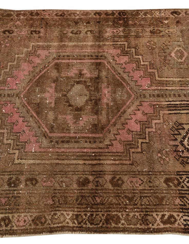 Detail image of 3' 7 x 9'  Hand Knotted Ultra Vintage Persian Wool Runner Rug