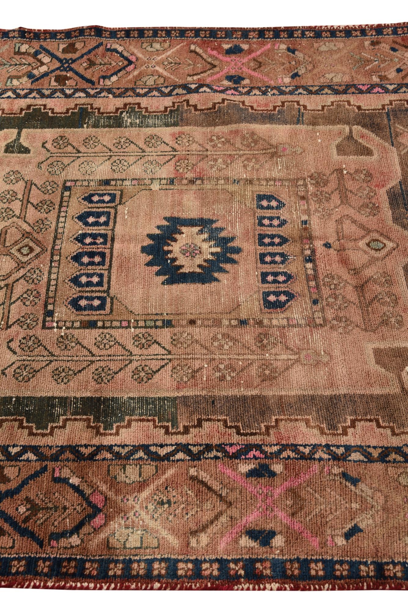 130cm x 275cm anudado a mano Ultra Vintage Alfombra Persa Lana Pasillera