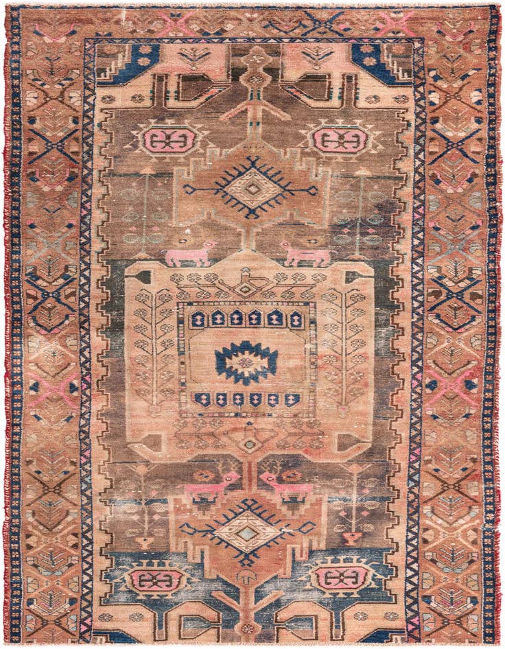 Detail image of 4' 3 x 9' Hand Knotted Ultra Vintage Persian Wool Runner Rug