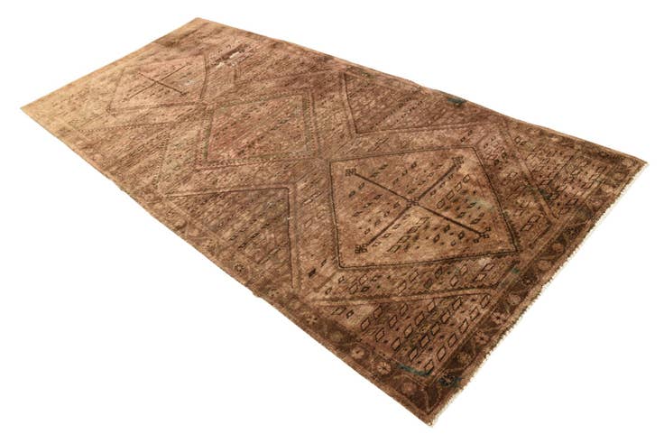 Detail image of 4' x 9' Hand Knotted Ultra Vintage Persian Wool Runner Rug