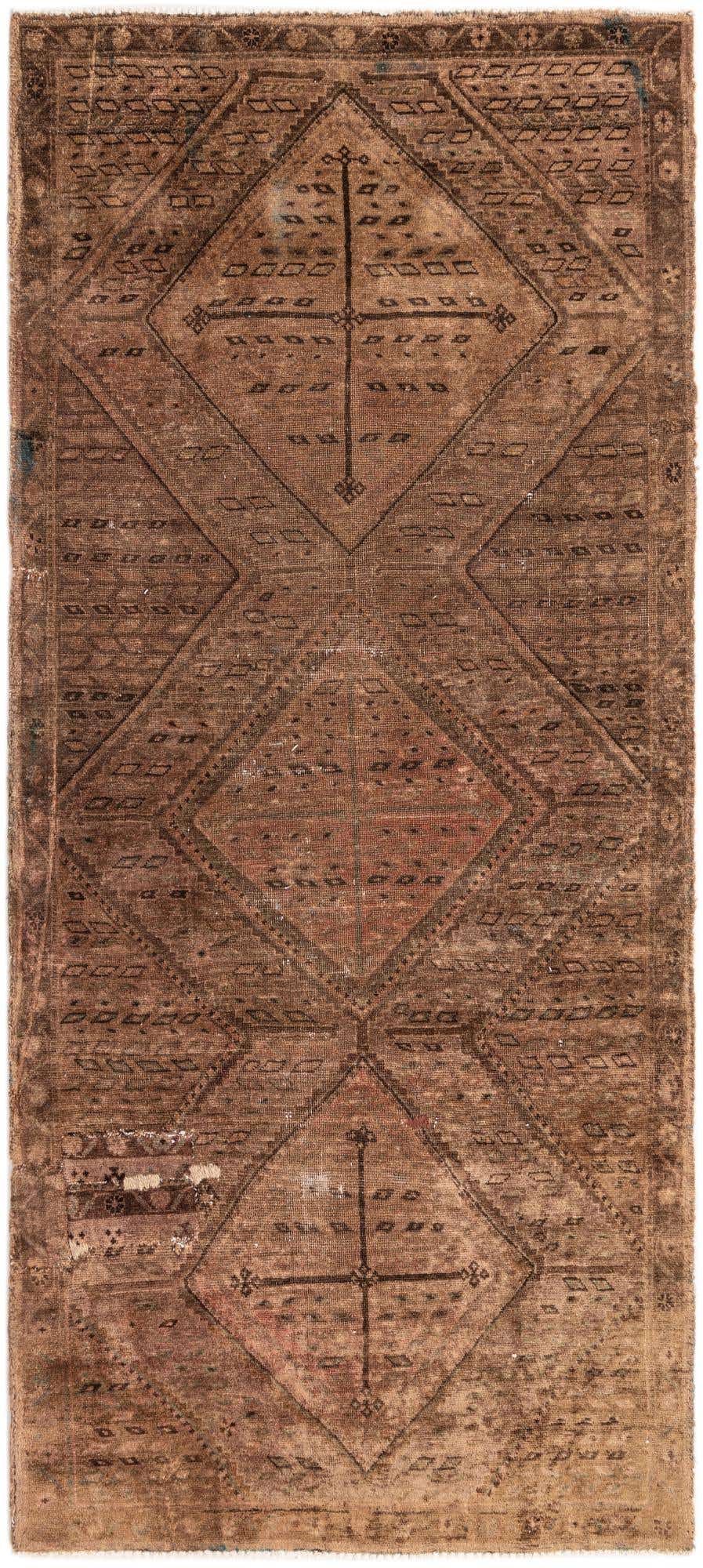 4' x 9' Hand Knotted Ultra Vintage Persian Wool Runner Rug
