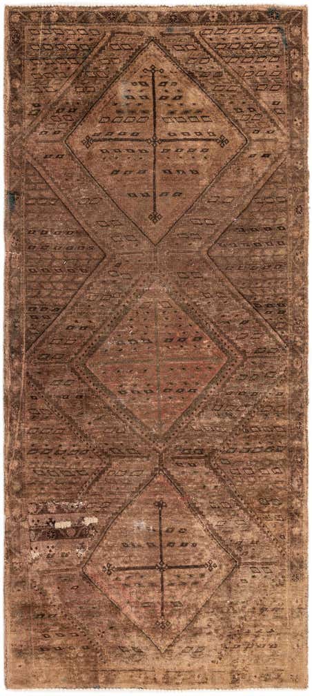 4' x 9' Hand Knotted Ultra Vintage Persian Wool Runner Rug