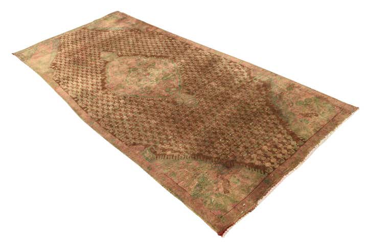 4' x 9' 3 Hand Knotted Ultra Vintage Persian Wool Runner Rug
