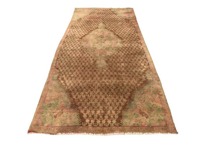 Detail image of 4' x 9' 3 Hand Knotted Ultra Vintage Persian Wool Runner Rug