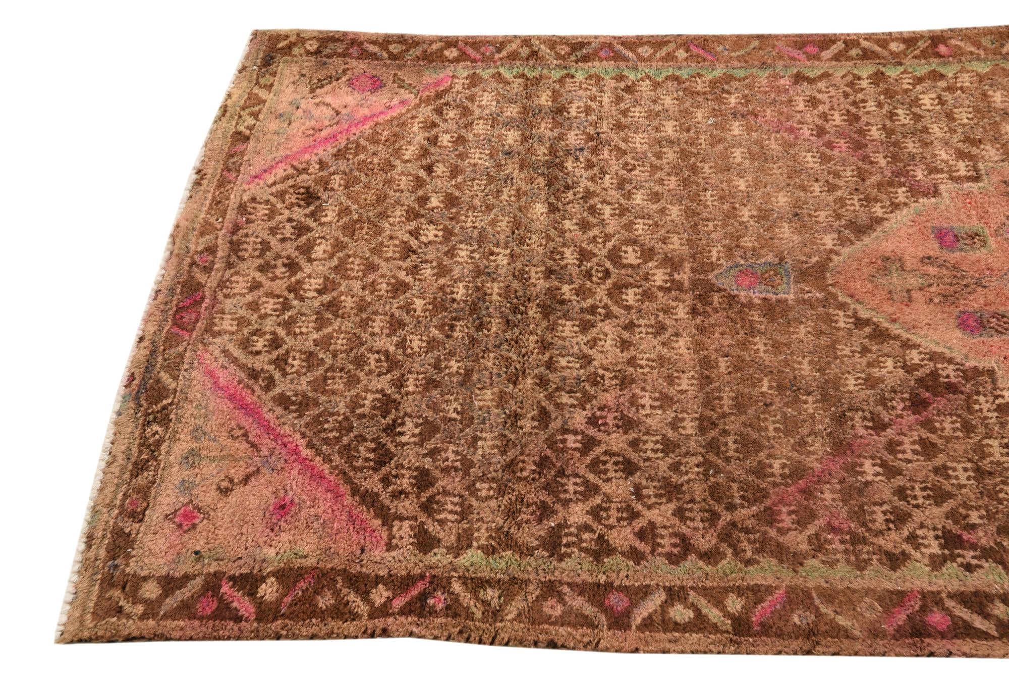 3' 9 x 8' 1 Hand Knotted Ultra Vintage Persian Wool Runner Rug
