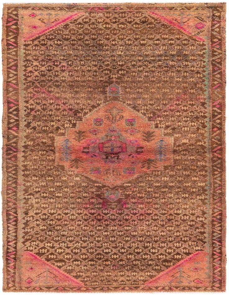 Detail image of 3' 9 x 8' 1 Hand Knotted Ultra Vintage Persian Wool Runner Rug