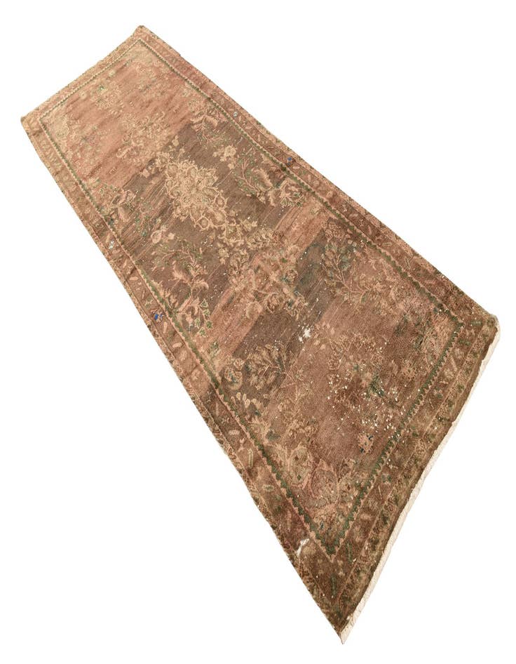 Detail image of 3' 4 x 10'  Hand Knotted Ultra Vintage Persian Wool Runner Rug