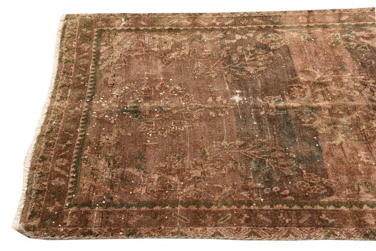 Detail image of 3' 4 x 10' Hand Knotted Ultra Vintage Persian Wool Runner Rug
