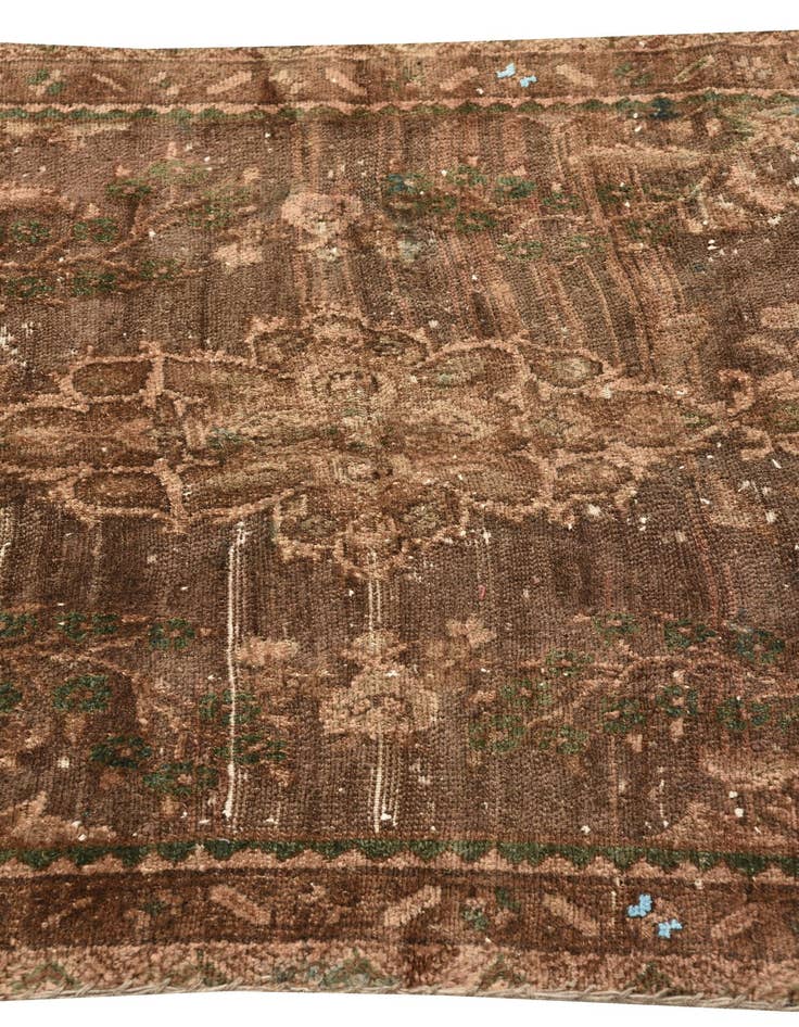 Detail image of 3' 4 x 10'  Hand Knotted Ultra Vintage Persian Wool Runner Rug