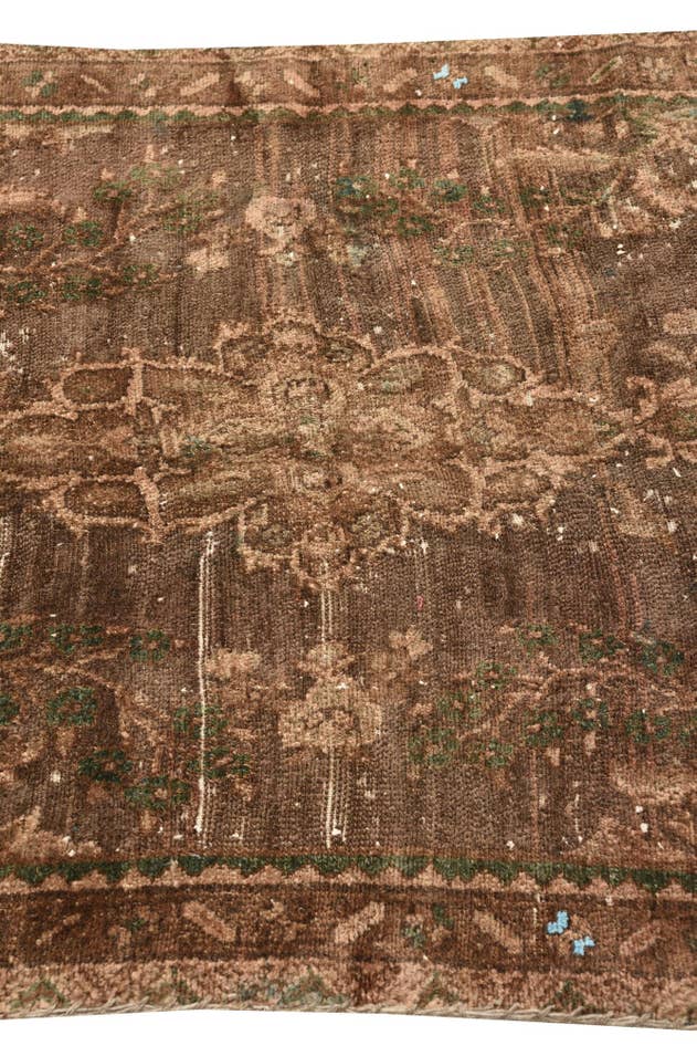 Detail image of 3' 4 x 10' Hand Knotted Ultra Vintage Persian Wool Runner Rug
