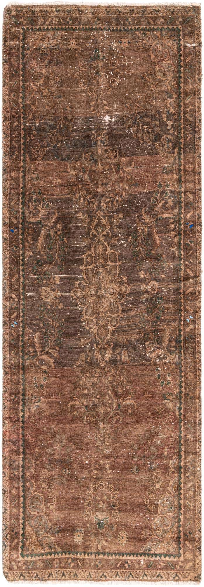 3' 4 x 10' Hand Knotted Ultra Vintage Persian Wool Runner Rug