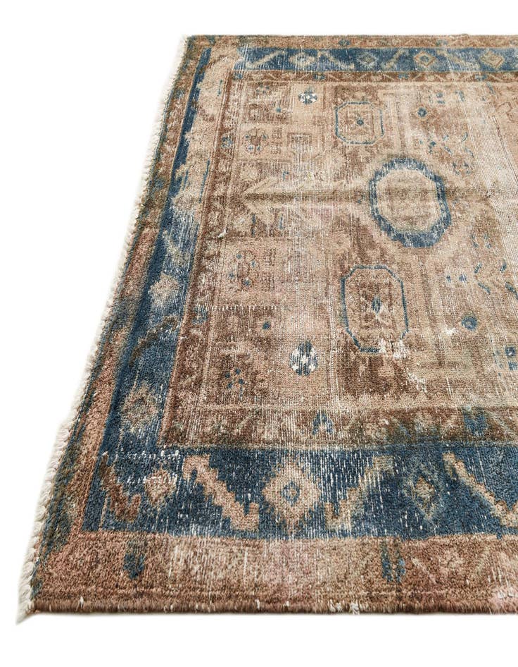 Detail image of 4' 3 x 8' 9  Hand Knotted Ultra Vintage Persian Wool Runner Rug
