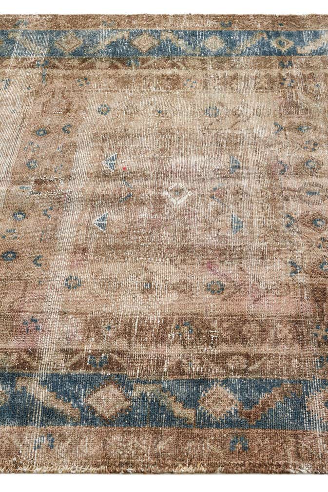 4' 3 x 8' 9 Hand Knotted Ultra Vintage Persian Wool Runner Rug