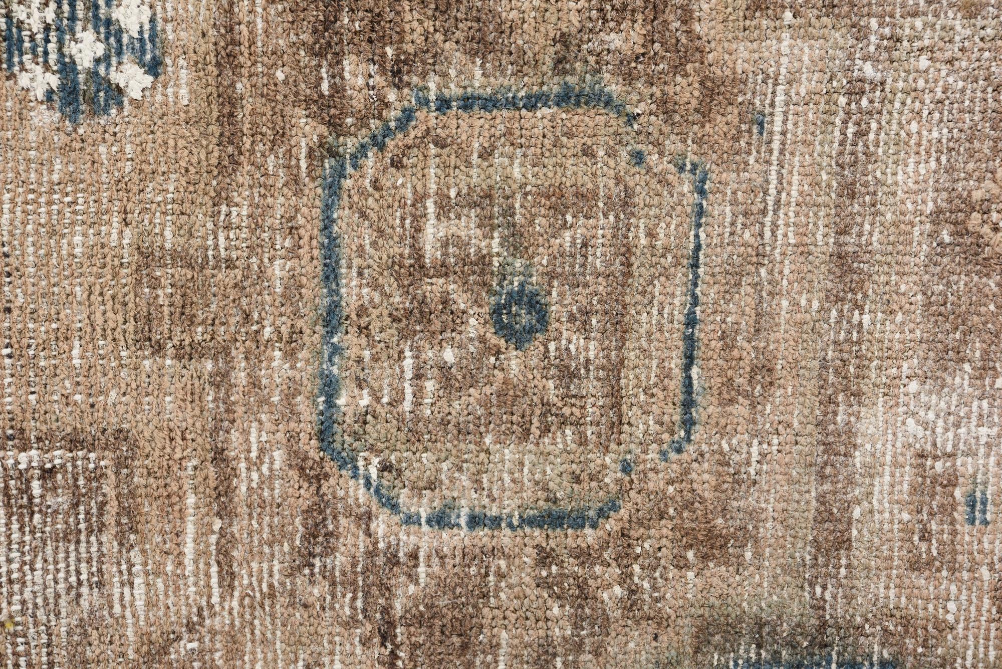 4' 3 x 8' 9 Hand Knotted Ultra Vintage Persian Wool Runner Rug