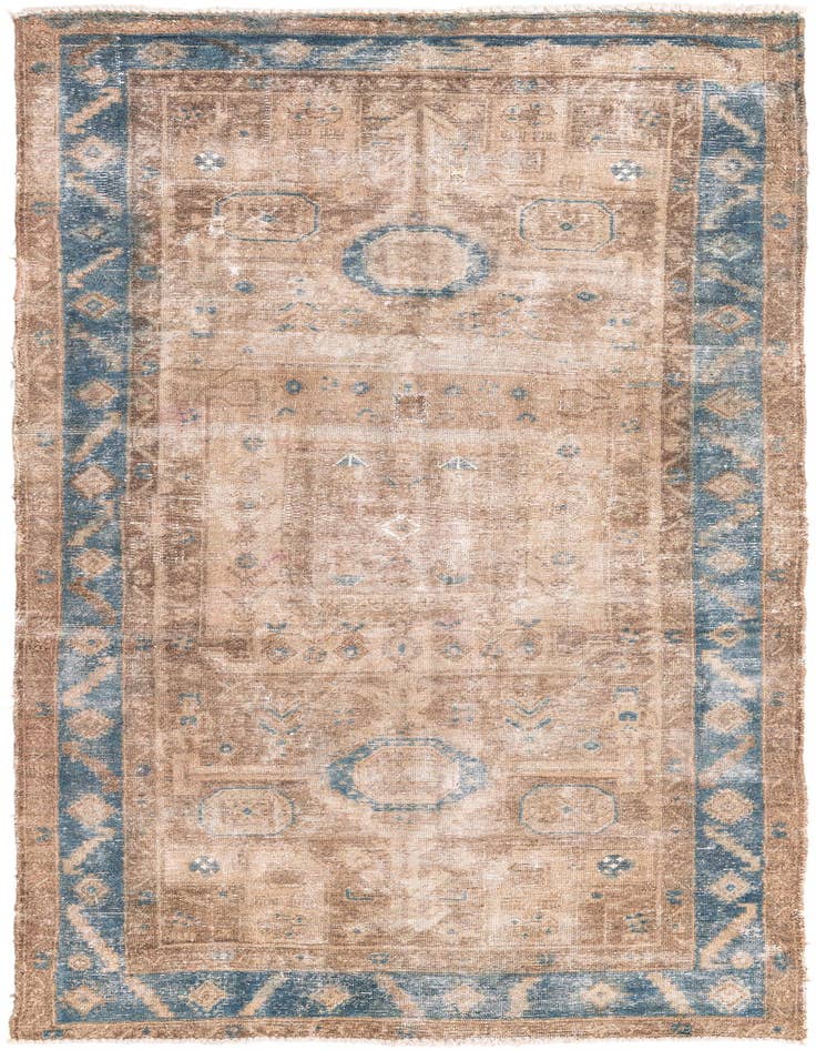 Detail image of 4' 3 x 8' 9 Hand Knotted Ultra Vintage Persian Wool Runner Rug