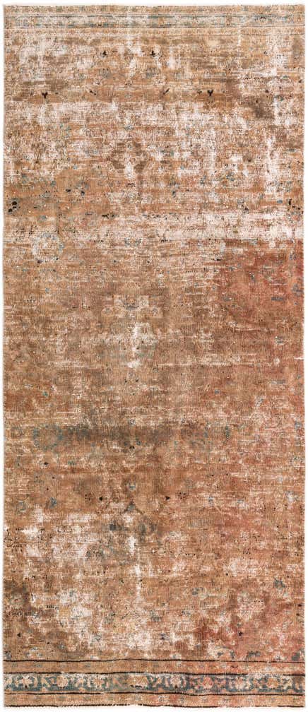 4' 1 x 9' 6 Hand Knotted Ultra Vintage Persian Wool Runner Rug