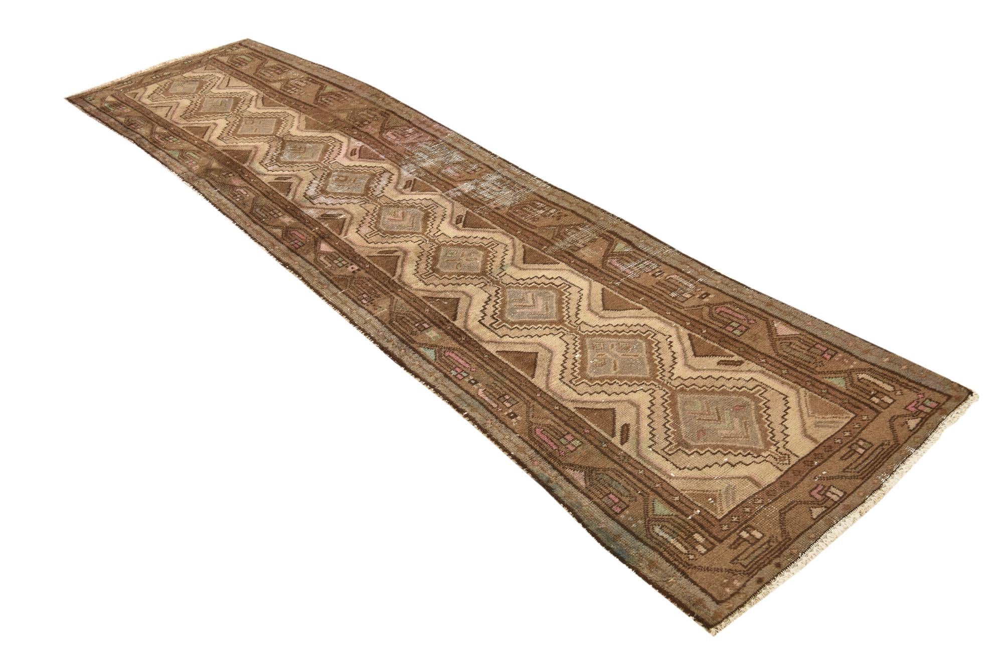 2' 6 x 9' 10 Hand Knotted Ultra Vintage Persian Wool Runner Rug