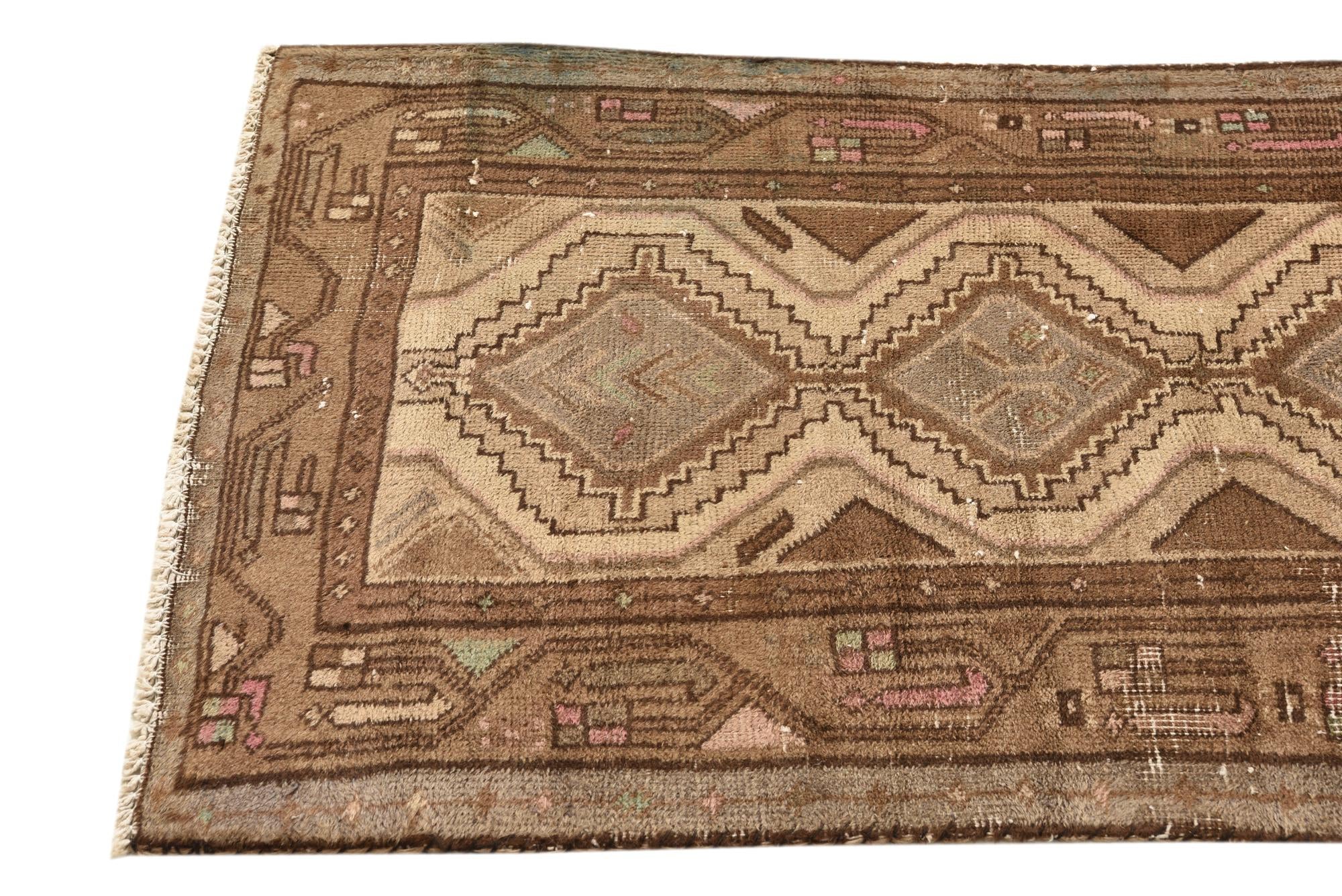2' 6 x 9' 10 Hand Knotted Ultra Vintage Persian Wool Runner Rug