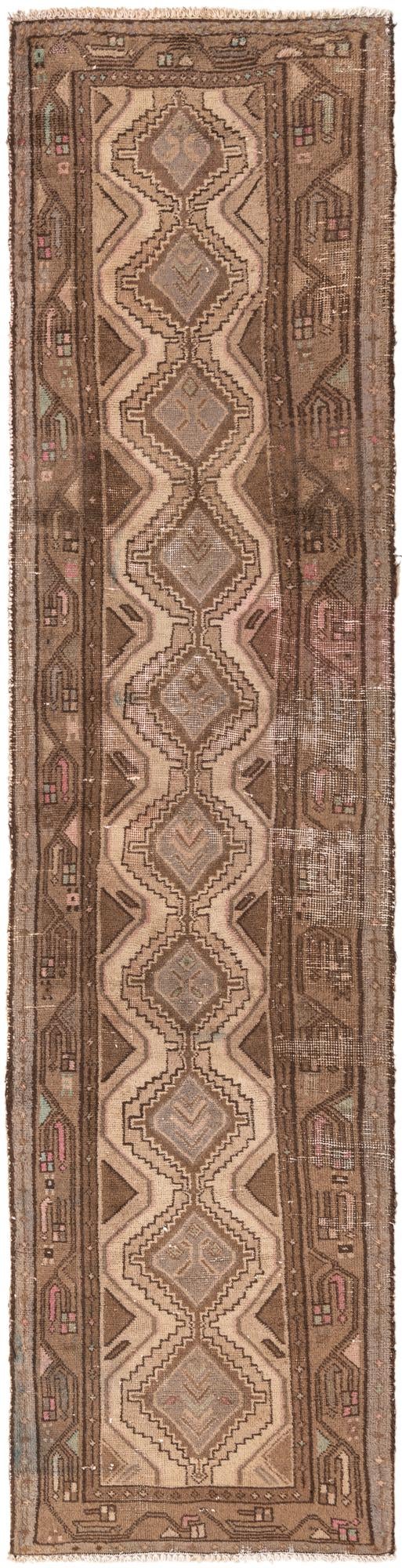 2' 6 x 9' 10 Hand Knotted Ultra Vintage Persian Wool Runner Rug