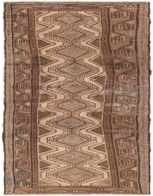 Detail image of 2' 6 x 9' 10 Hand Knotted Ultra Vintage Persian Wool Runner Rug
