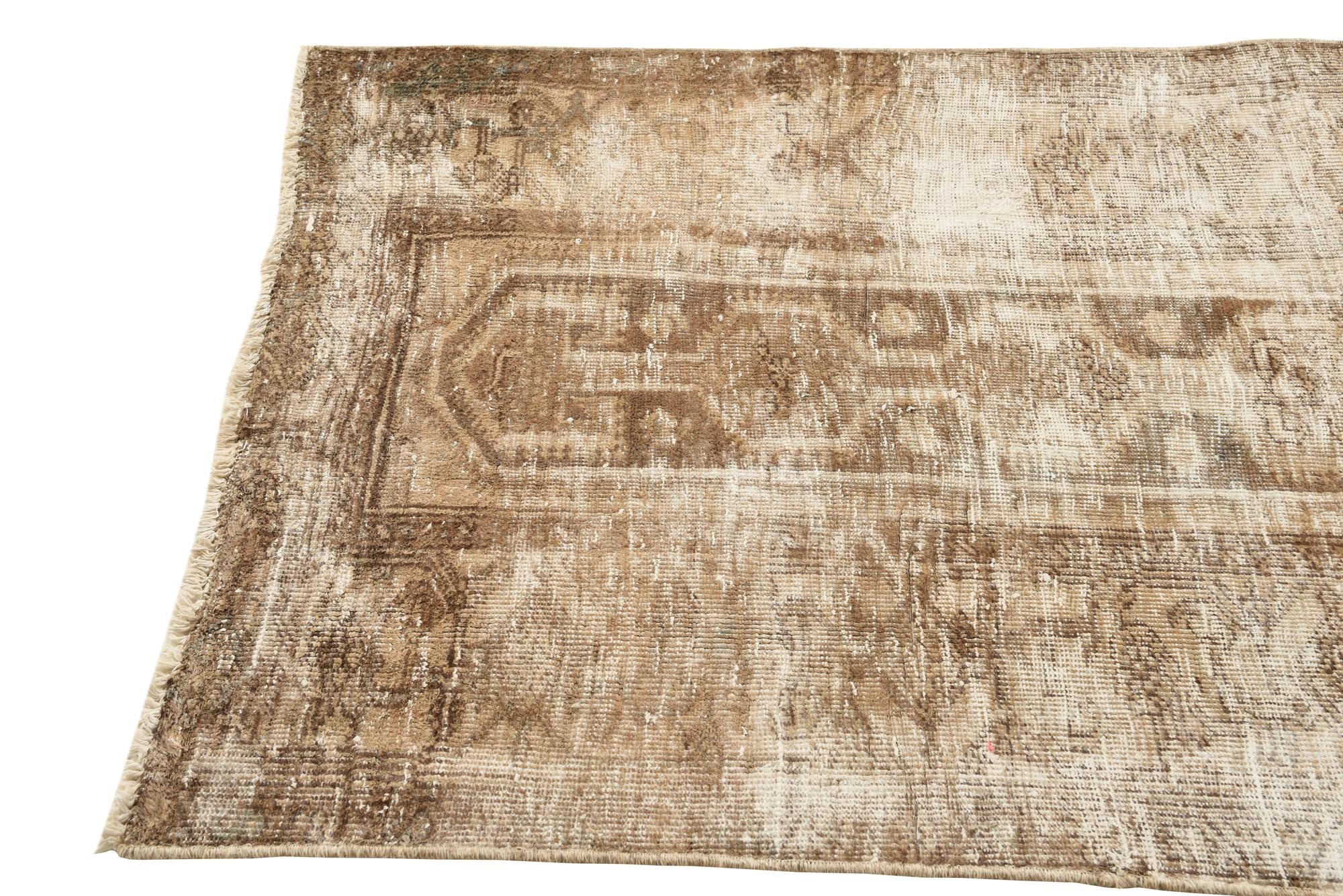 3' 6 x 7' 1 Hand Knotted Ultra Vintage Persian Wool Runner Rug