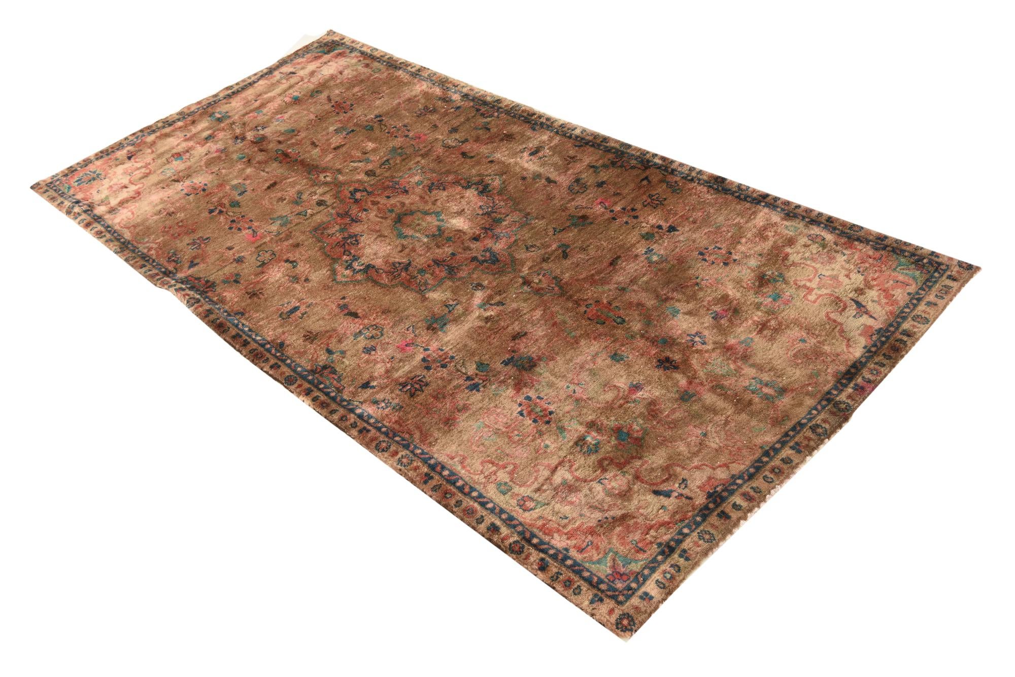 3' 10 x 7' 10 Hand Knotted Ultra Vintage Persian Wool Runner Rug