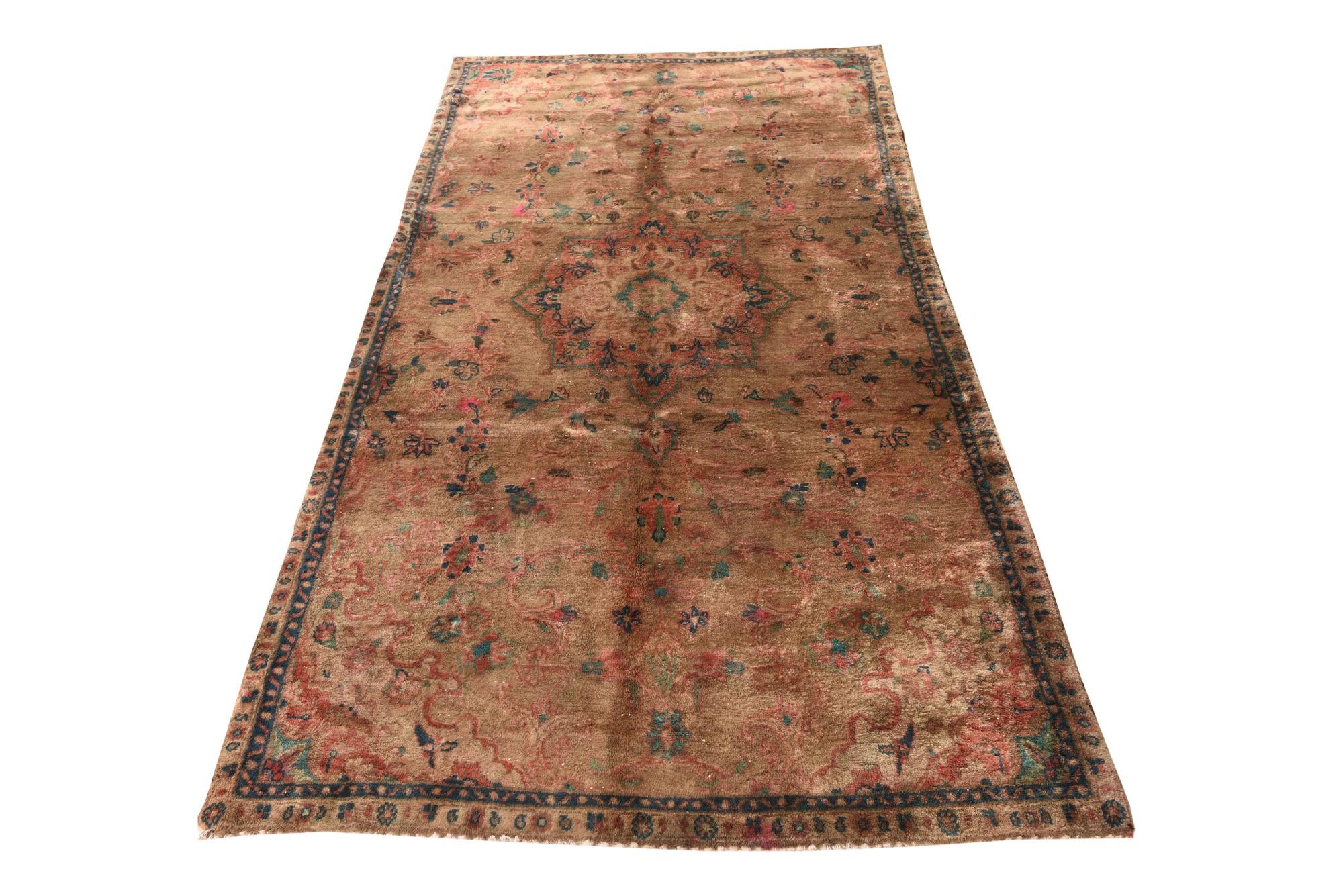 3' 10 x 7' 10 Hand Knotted Ultra Vintage Persian Wool Runner Rug