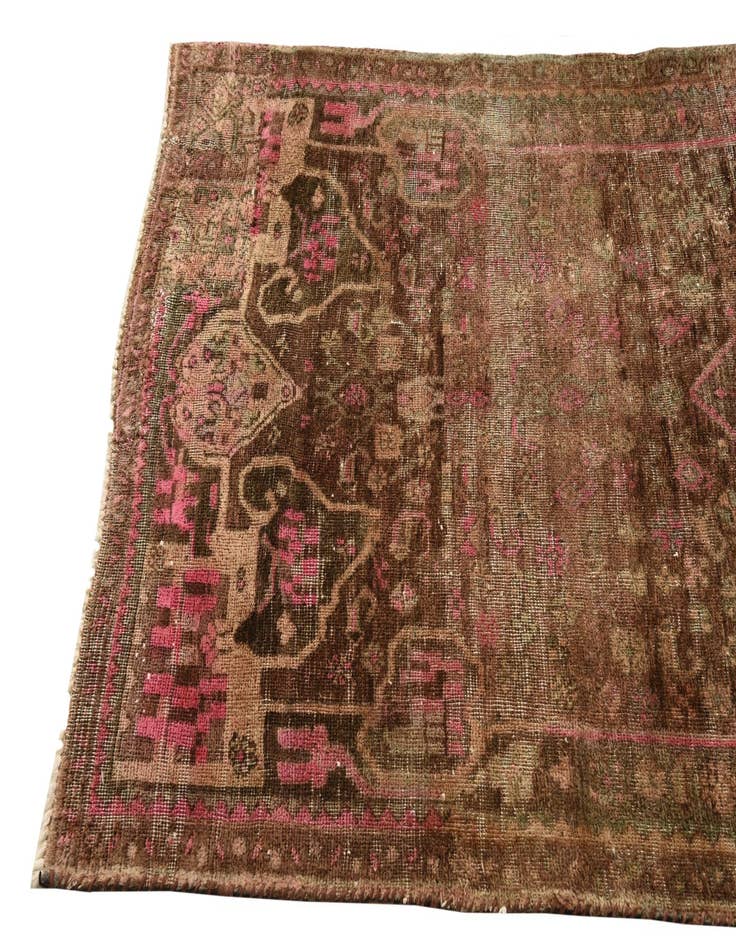 Detail image of 3' 5 x 9' 6  Hand Knotted Ultra Vintage Persian Wool Runner Rug