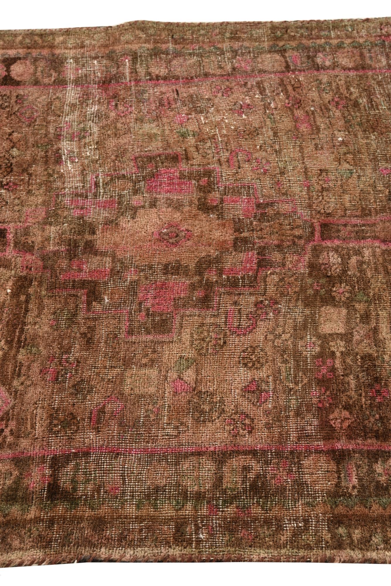 3' 5 x 9' 6 Hand Knotted Ultra Vintage Persian Wool Runner Rug