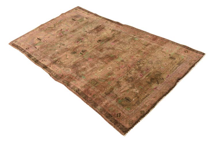 Detail image of 4' x 7' Hand Knotted Ultra Vintage Persian Wool Runner Rug