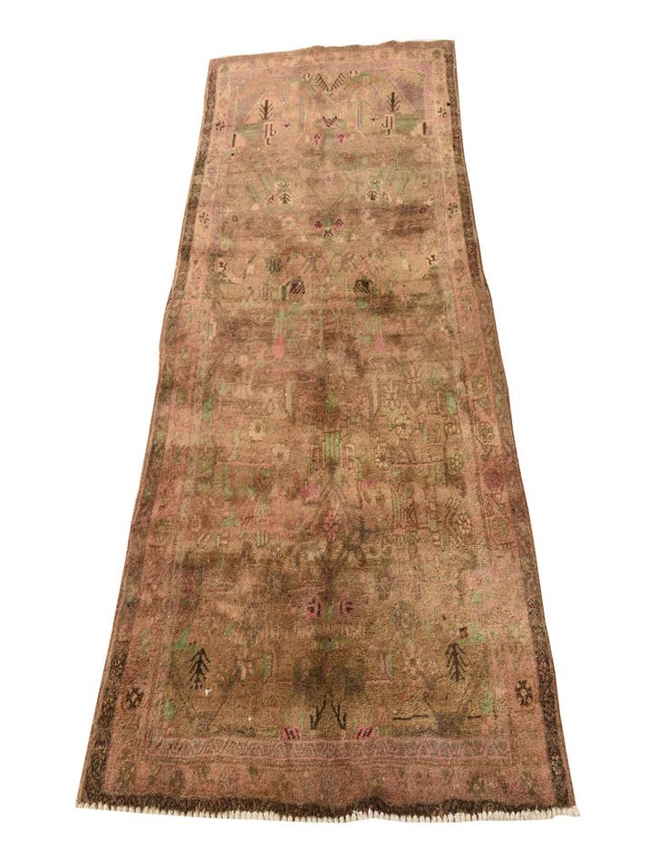 Detail image of 4' x 7'  Hand Knotted Ultra Vintage Persian Wool Runner Rug