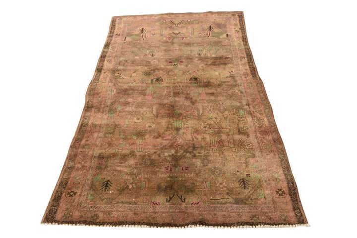 4' x 7' Hand Knotted Ultra Vintage Persian Wool Runner Rug