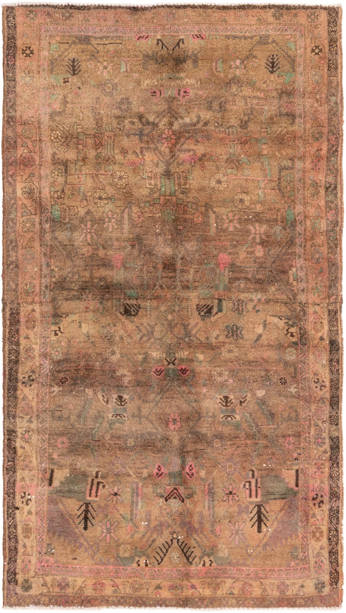 4' x 7' Hand Knotted Ultra Vintage Persian Wool Runner Rug