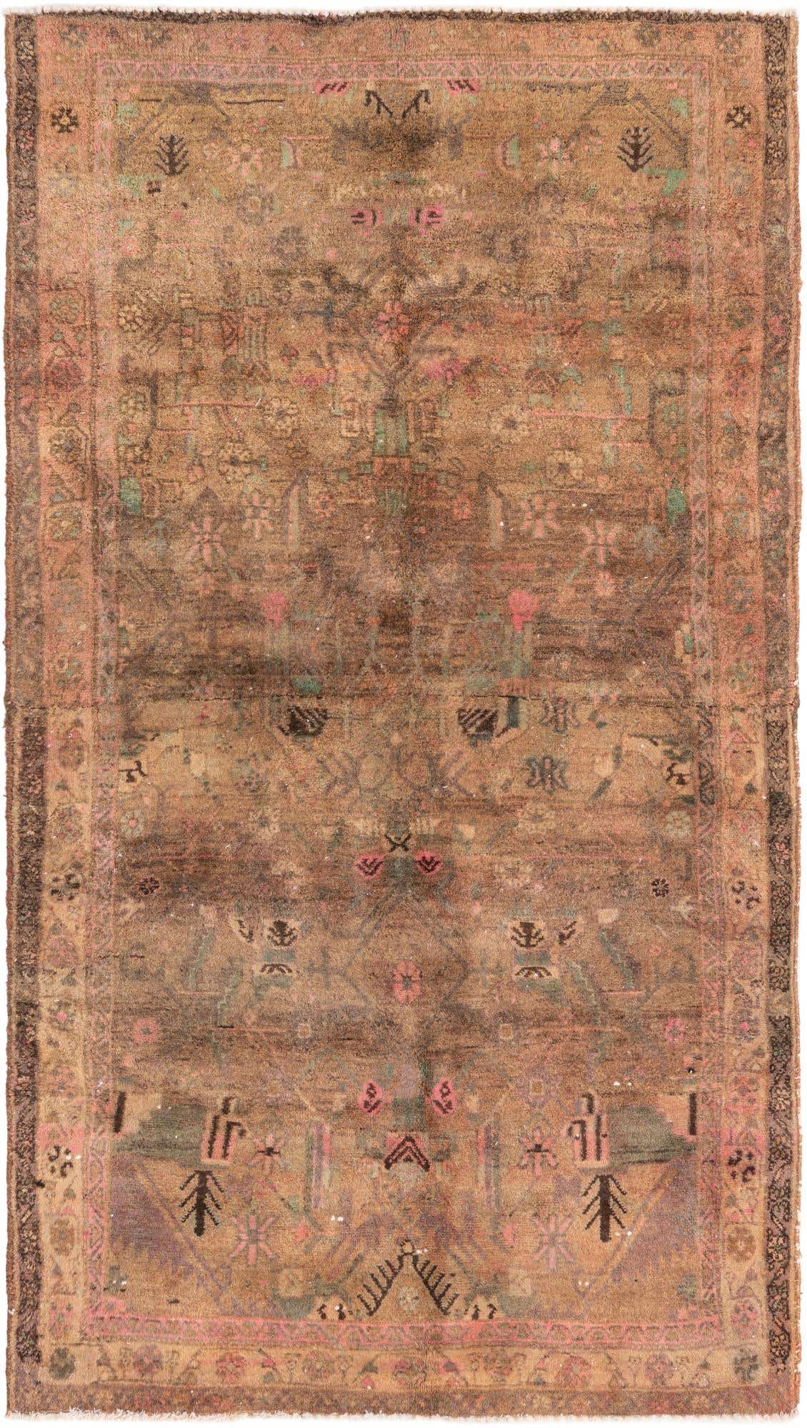 4' x 7' Hand Knotted Ultra Vintage Persian Wool Runner Rug